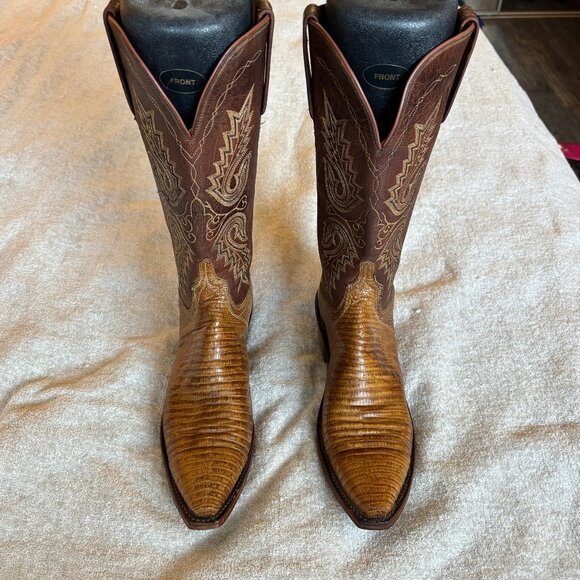 Lucchese 1883 Teju Lizard N4002 cowboy boots, size 8.5 - Picture 2 of 9